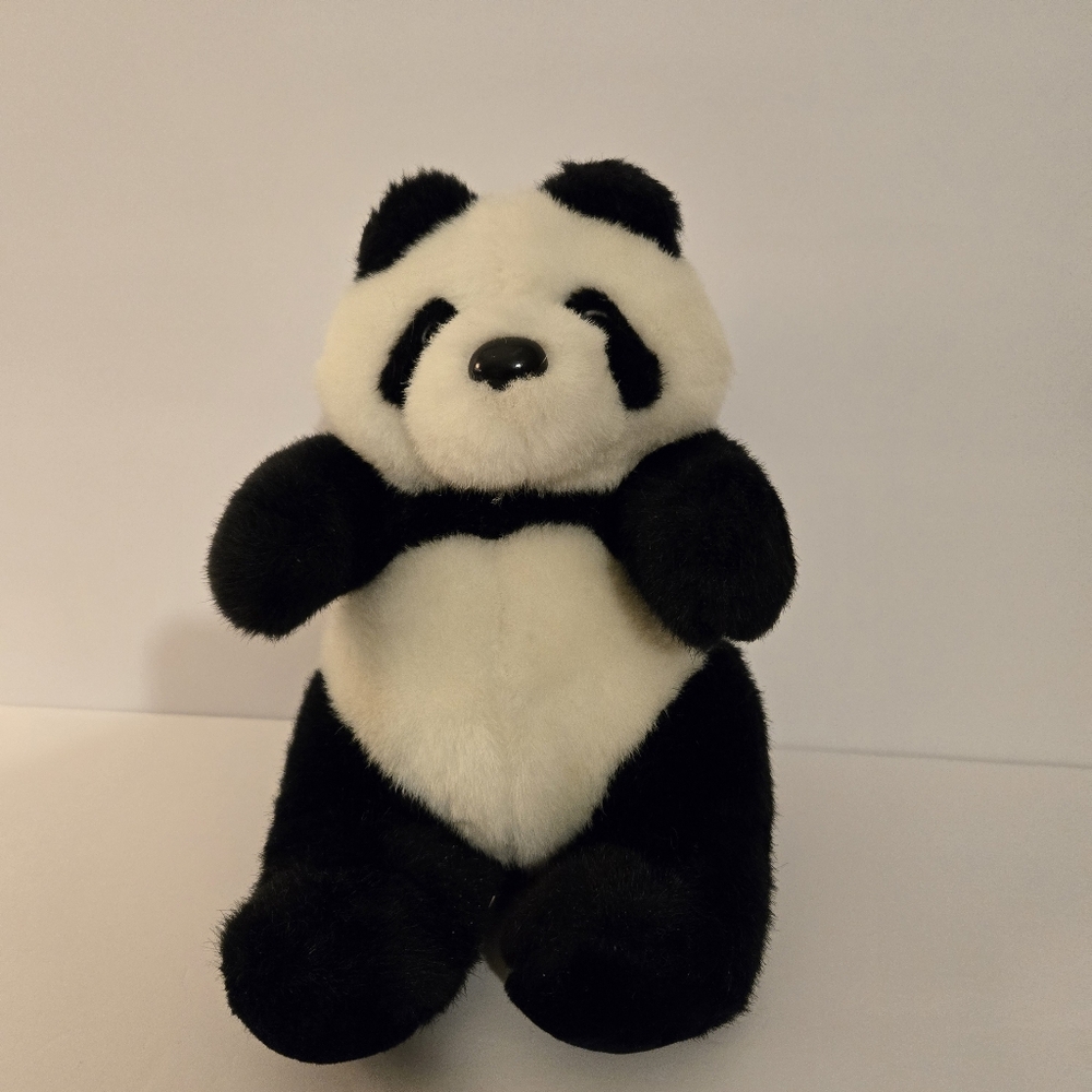 Walmart‎ Panda Bear Plush Black & White Stuffed Animal Sitting 15" Head to Toe